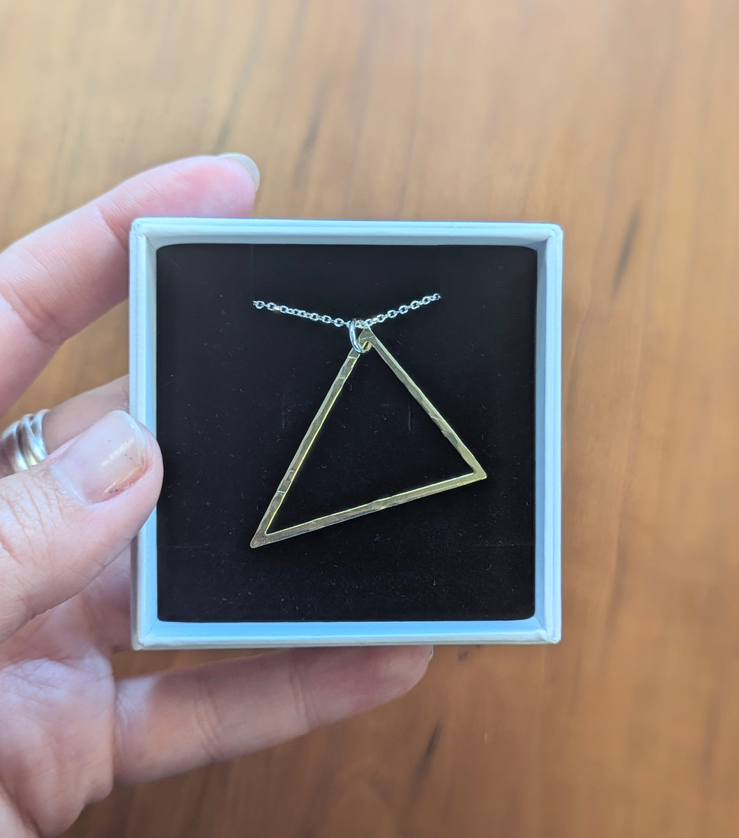 Brass Triangle Necklace