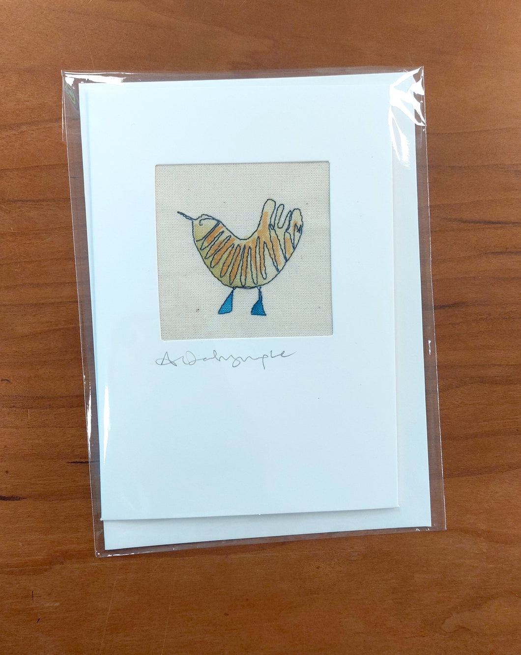 Embroidered Card - yellow bird