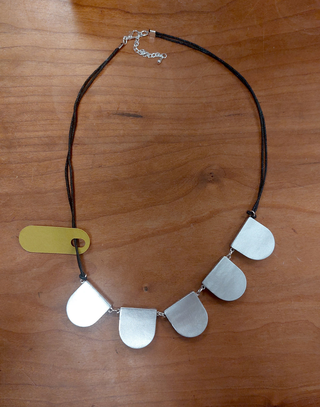 Five Arch Necklace - silver and black