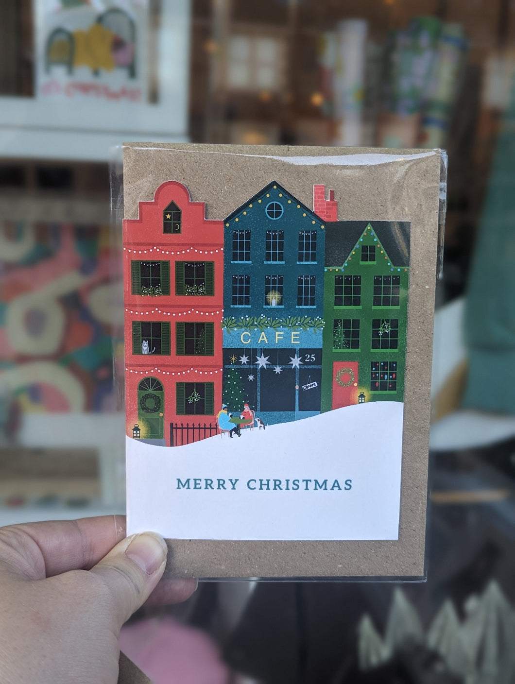 Die Cut Christmas Card - Cafe