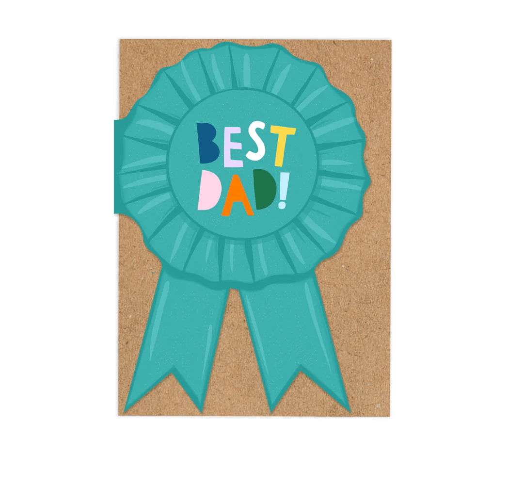 Best dad shaped rosette Card