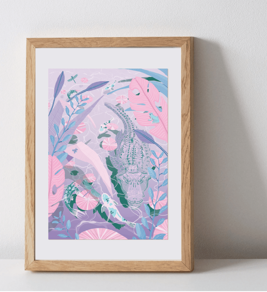 Framed 'Lilac Lake' Print