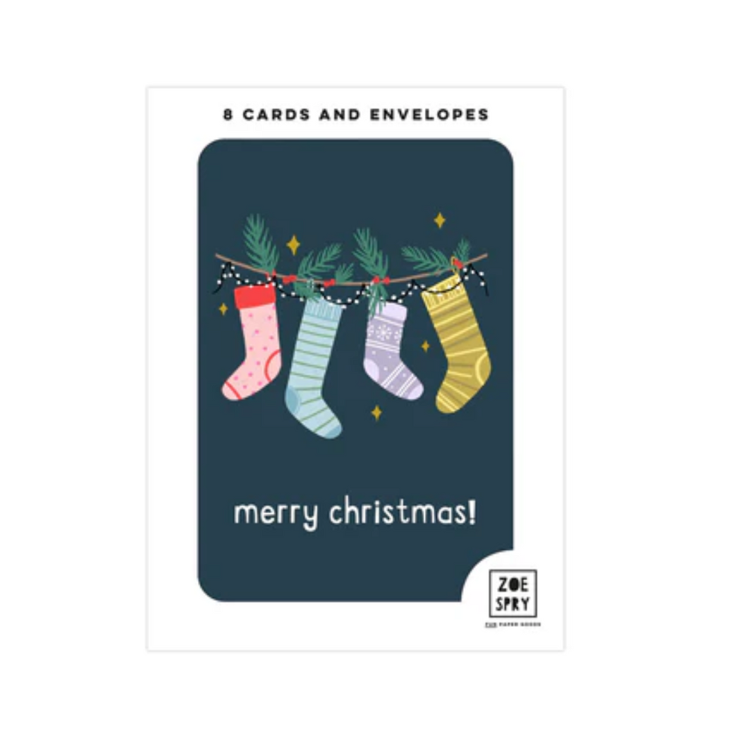 Christmas Stockings Set of 8 Card Pack