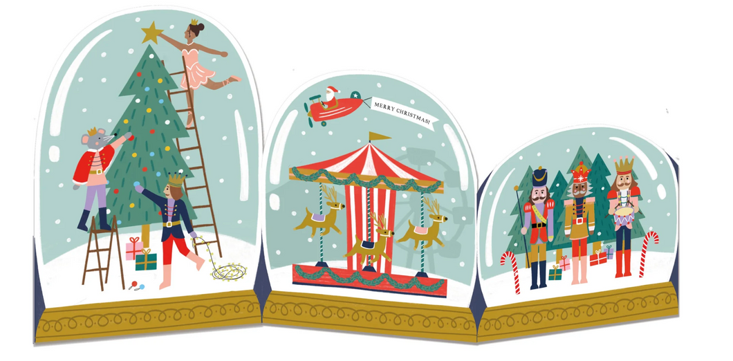 Nutcracker Snowglobe Concertina Card