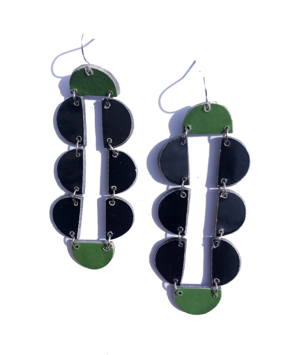 Sisanda Green & Black Earrings