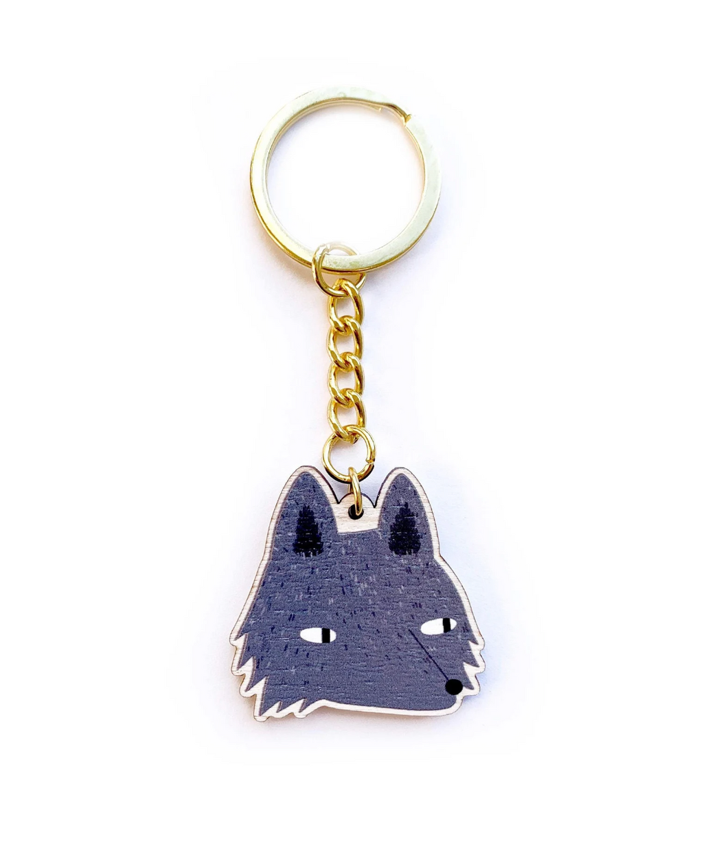 Black Wolf Keyring