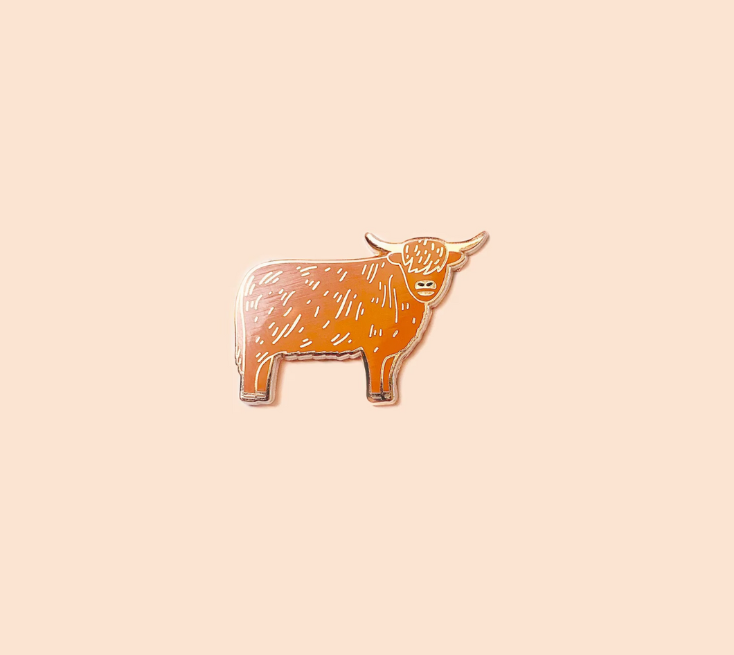 Highland Cow Enamel Pin