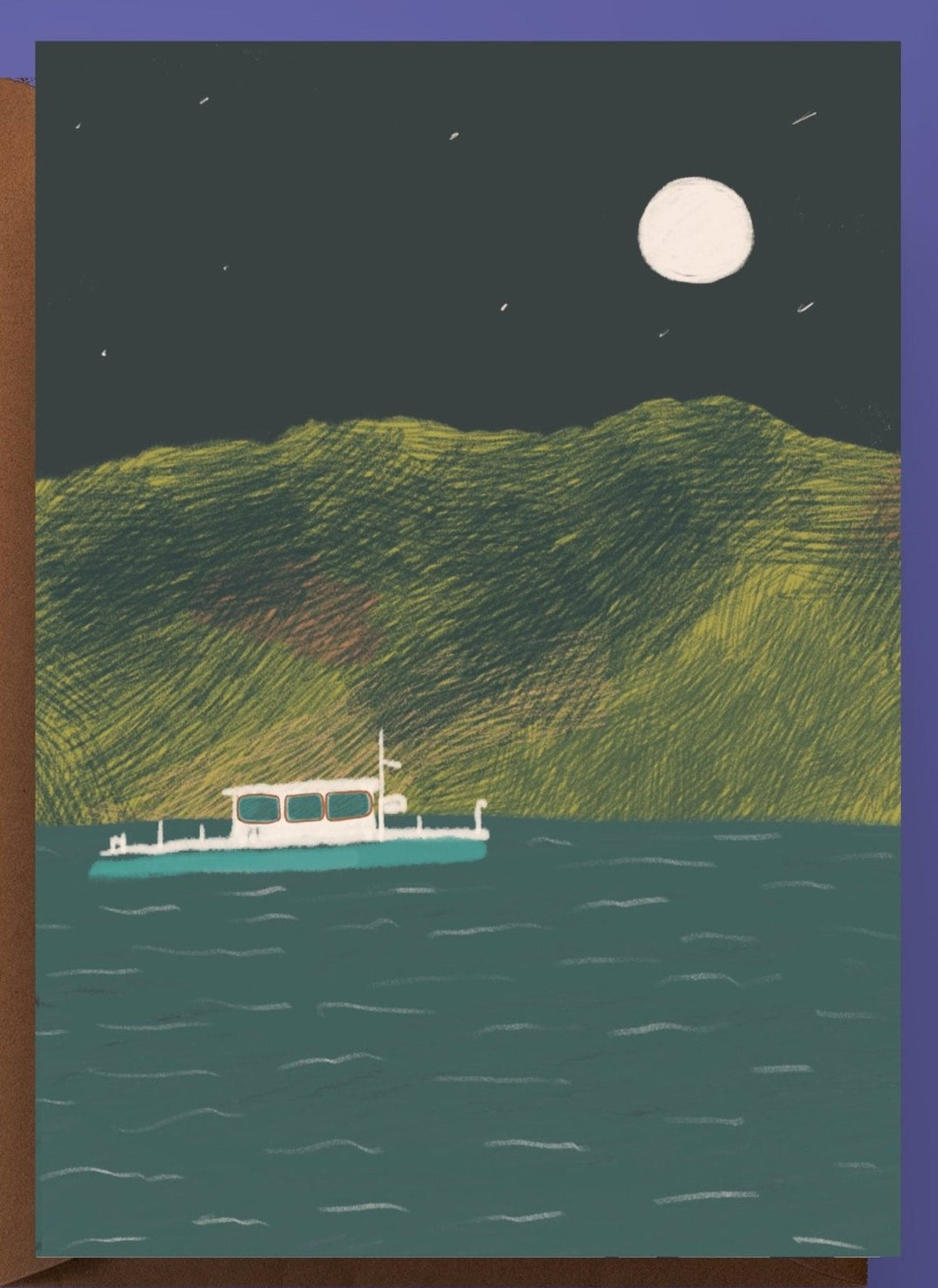 Ullswater Steamer at Night  Print - A4