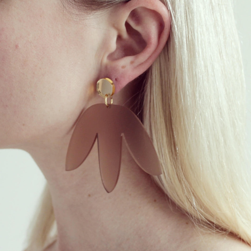 Matisse Statement Earrings - Nude