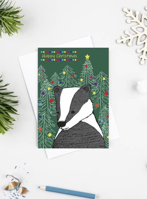 Merry Christmas Badger Card