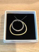 Load image into Gallery viewer, Large Oxidised Circle &amp; Brass Circle Necklace
