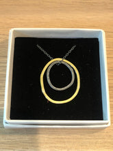 Load image into Gallery viewer, Large Oxidised Circle &amp; Brass Circle Necklace
