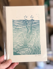 Load image into Gallery viewer, Wild Swimming Lino Print
