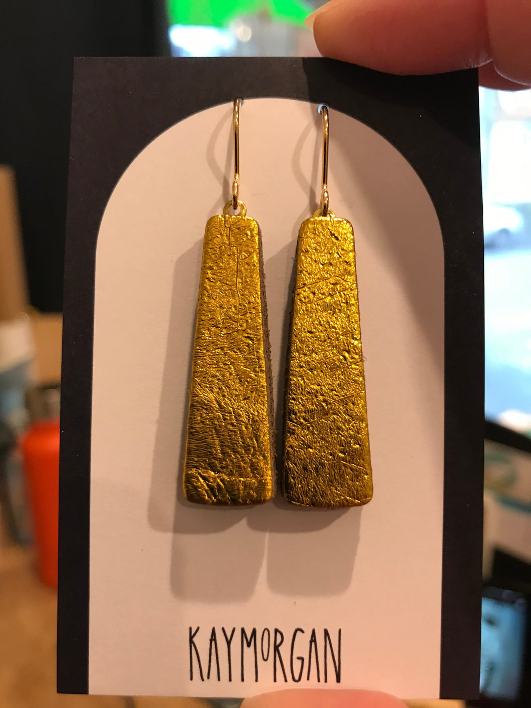 Taper Drop Earrings- Gold