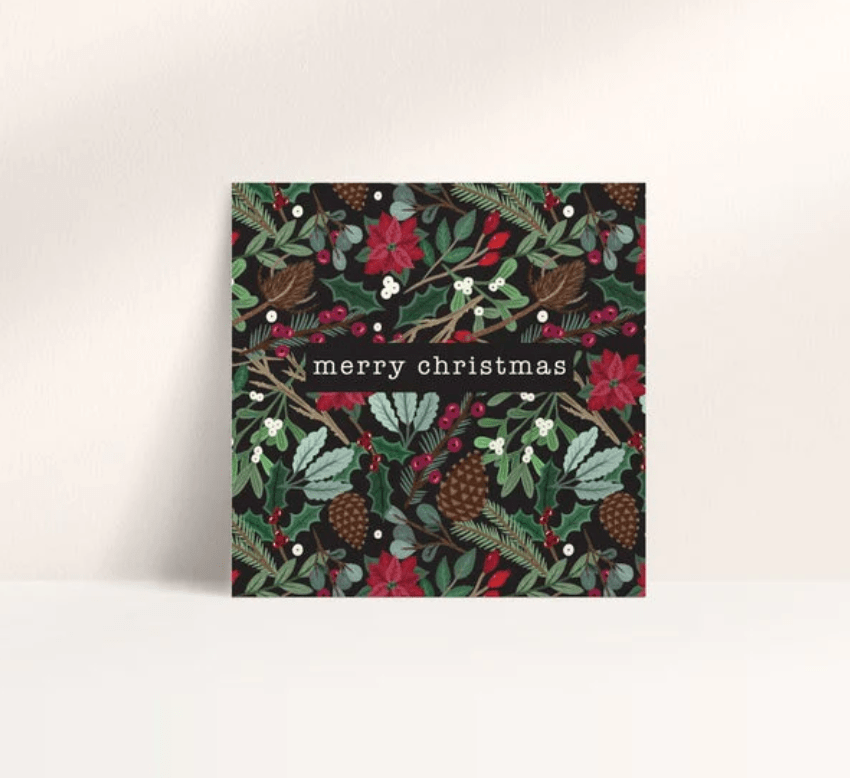 Merry Christmas Holly Card