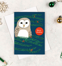 Barn Owl Christmas card