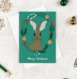 Hare Christmas card