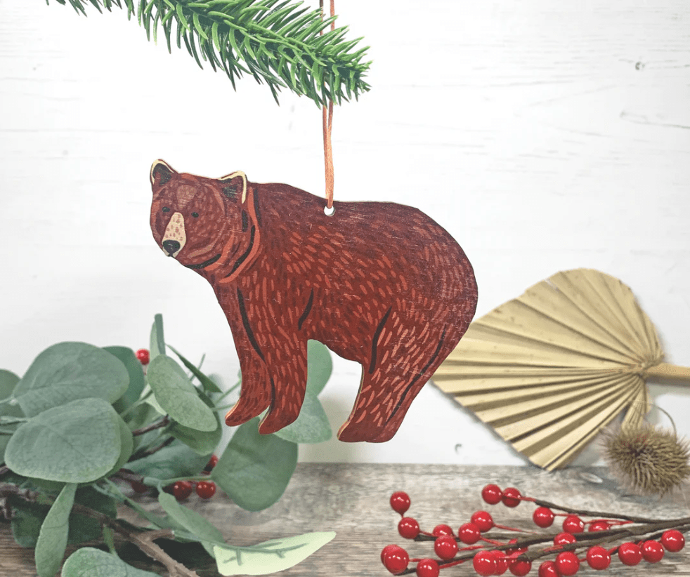 Wooden Bear Christmas Tree Decoration