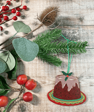 Load image into Gallery viewer, Wooden Christmas Pudding Decoration
