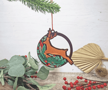 Load image into Gallery viewer, Wooden Deer Christmas Decoration
