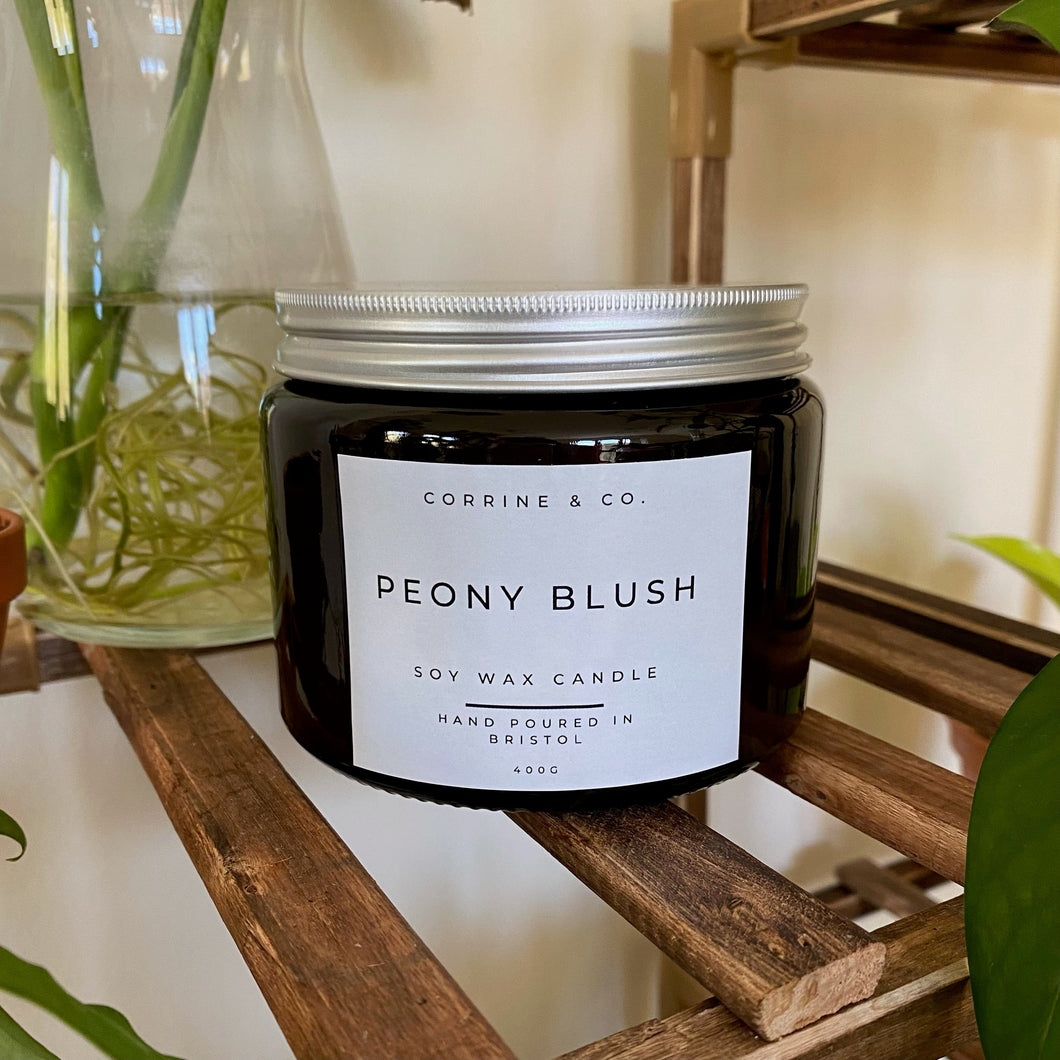 Large Peony Blush Aromatherapy Candle 400g