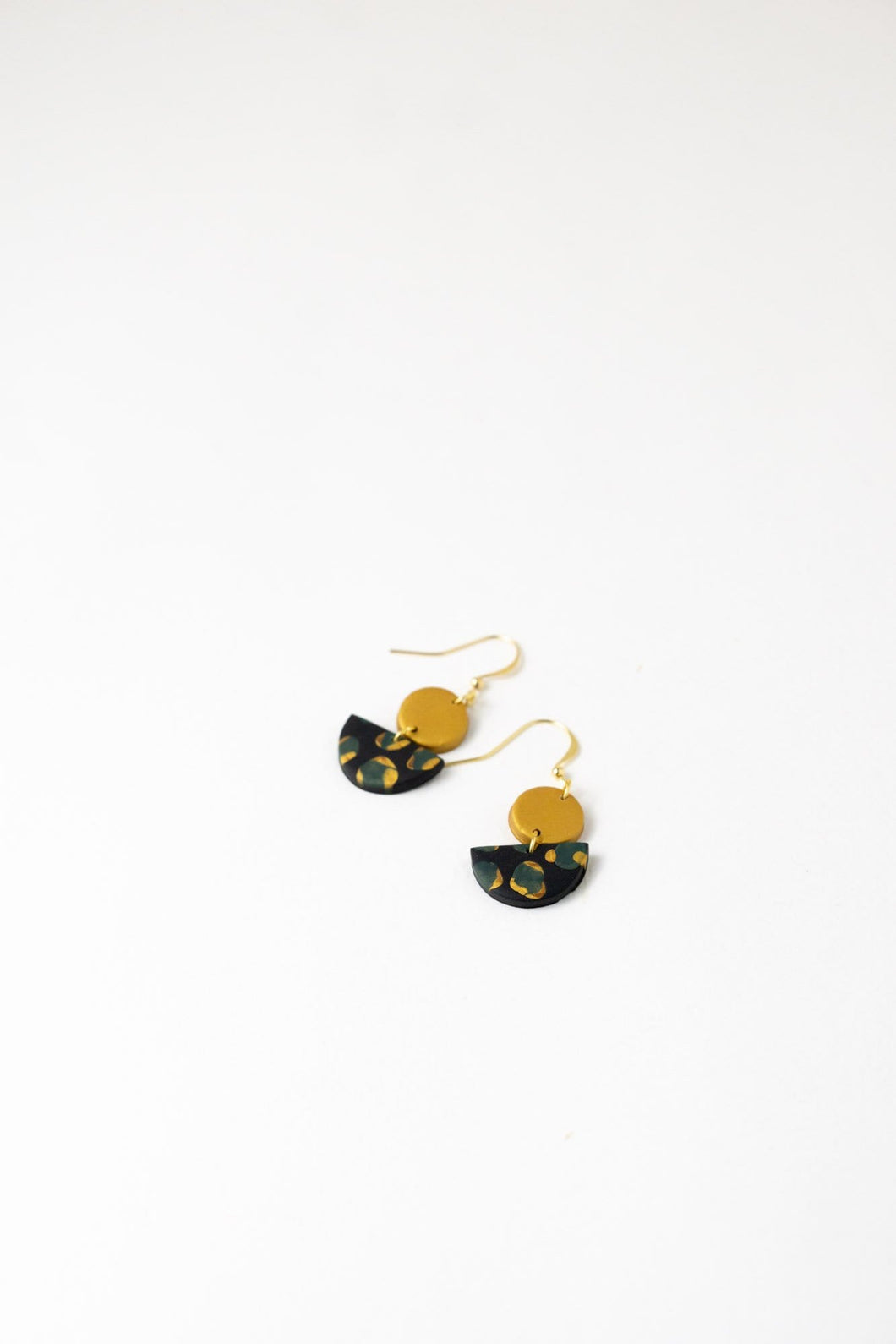 Julie: Green Black & Gold earrings