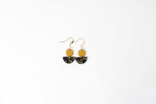 Load image into Gallery viewer, Julie: Green Black &amp; Gold earrings
